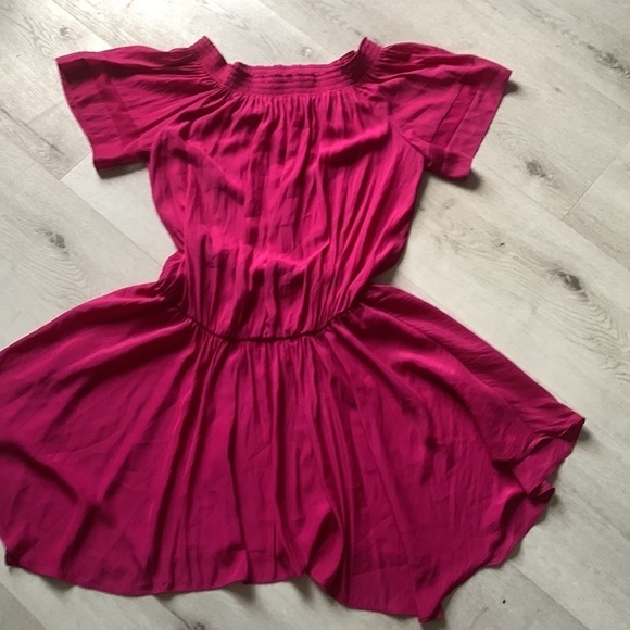 Ramy Brook Jessica Solid Off-The-Shoulder‎ Dress size M hot pink fuchsia party - Picture 7 of 11